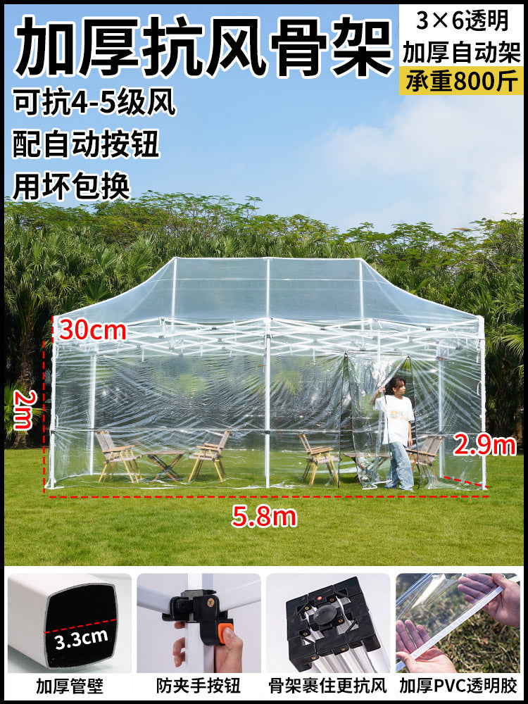 Sunroom Fully Transparent Enclosure Tent Outdoor Rainproof Windproof Balcony Awning Simple Insulation Flower Room Sunshade