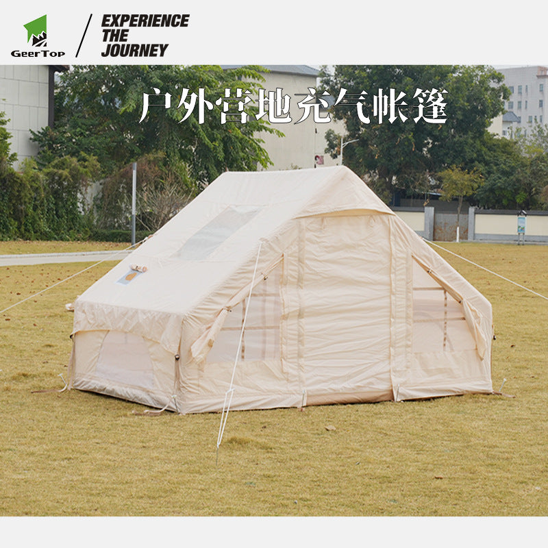 6㎡Custom Inflatable Camping Tent Outdoor Rainproof Thickened Luxury Camping Small House Tent3-4People