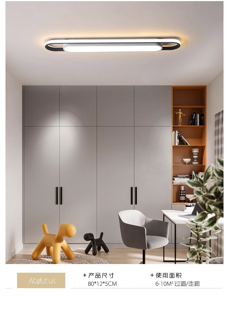 Simple and Modern led Ceiling Light Strip Shape Lamp for Training Room Classroom Gym Car Beauty Lighting Fixture