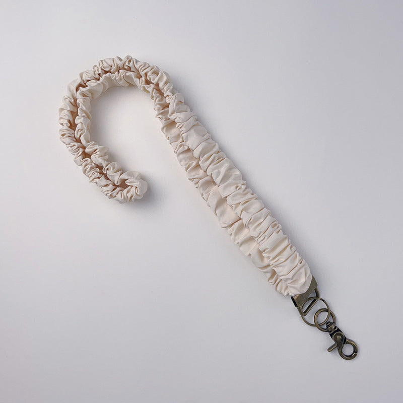 Keychain Large Elastic Polyester Wrinkle Print Hanging Ring Buckle Work Badge Phone Lanyard Chain