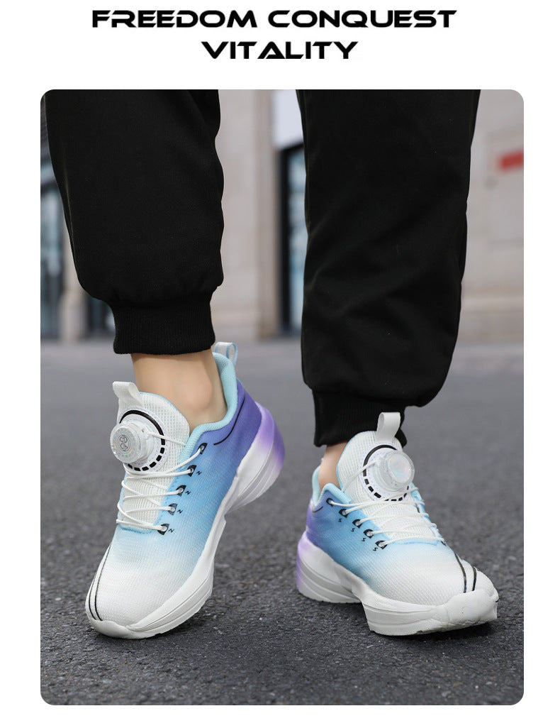 Children's Red Rabbit Sports Shoes Mesh Lightweight Breathable Student Physical Training Shoes Shock Absorption Anti-Slip Boys' Running Shoes