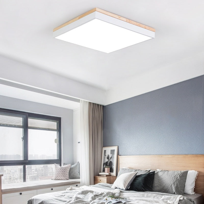 Nordic Solid Wood Macaron Ceiling Light led Round Iron Art Bedroom Lamp Living Room Lamp Home Decor