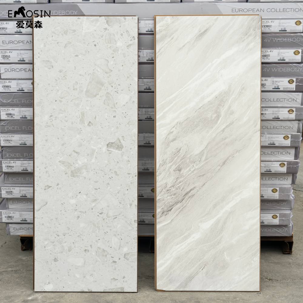 Kitchen Waterproof 8mm 12mm Grey White High Gloss Ceramic Looks Like Stone Marble Effect Laminate Flooring Tile