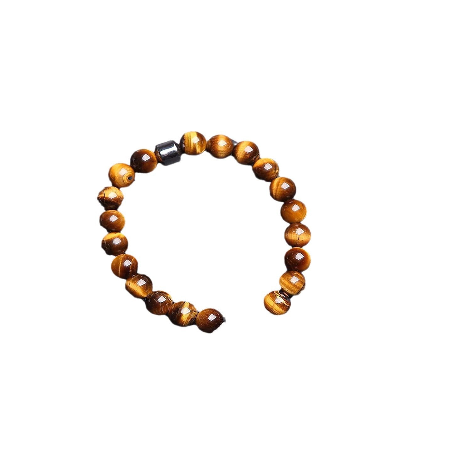 Popular Natural Tiger Eye Stone Alloy Bracelet Adjustable Braided Bracelet Factory Direct Sale