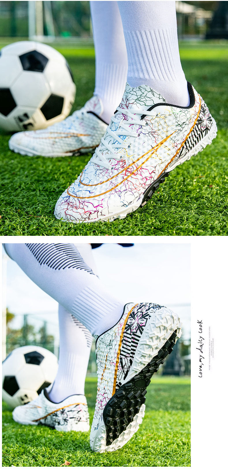 New professional football shoes for men and women AG Spike TF Broken Nail Youth Student Grassland Competition Training Shoes