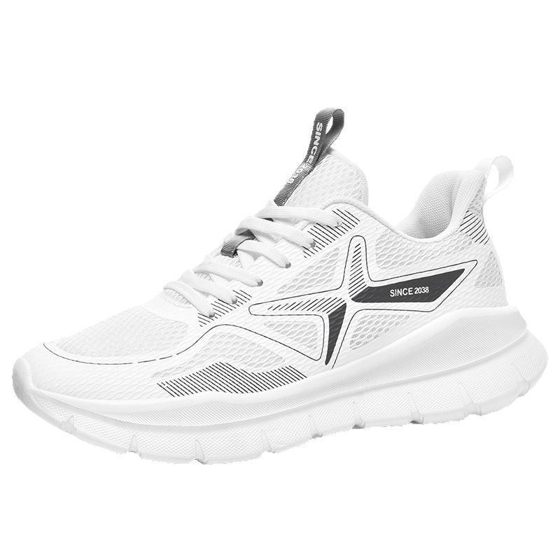 New Thick-Soled Racing Sports Shoes for Middle School Students, High Elastic Running Shoes for Men and Women, Breathable Flyknit Mesh Shoes for Couples