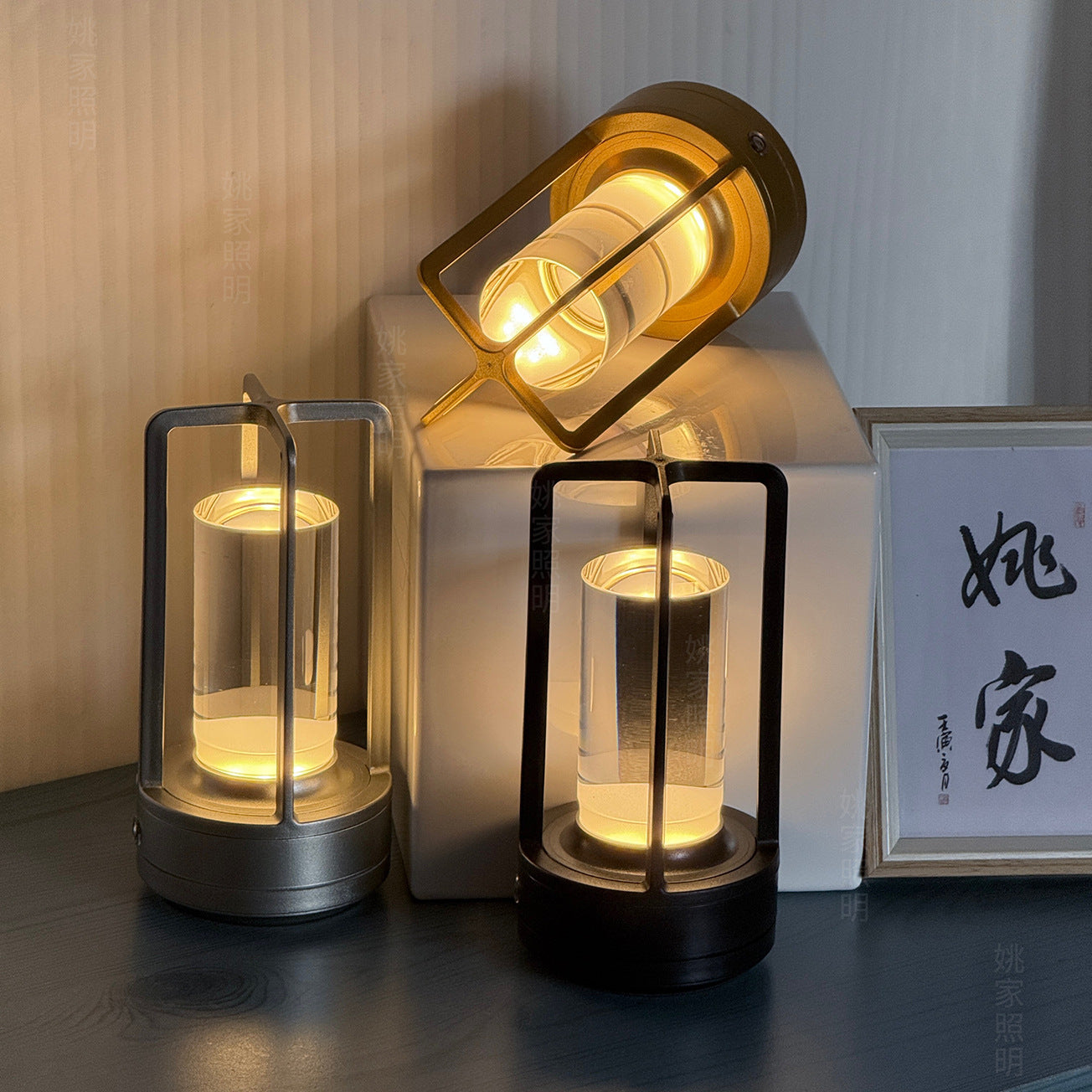 Cross Night Light Touch USB Rechargeable Cross Light Japanese Style Atmosphere Light led Bedroom Desktop Decorative Lamp