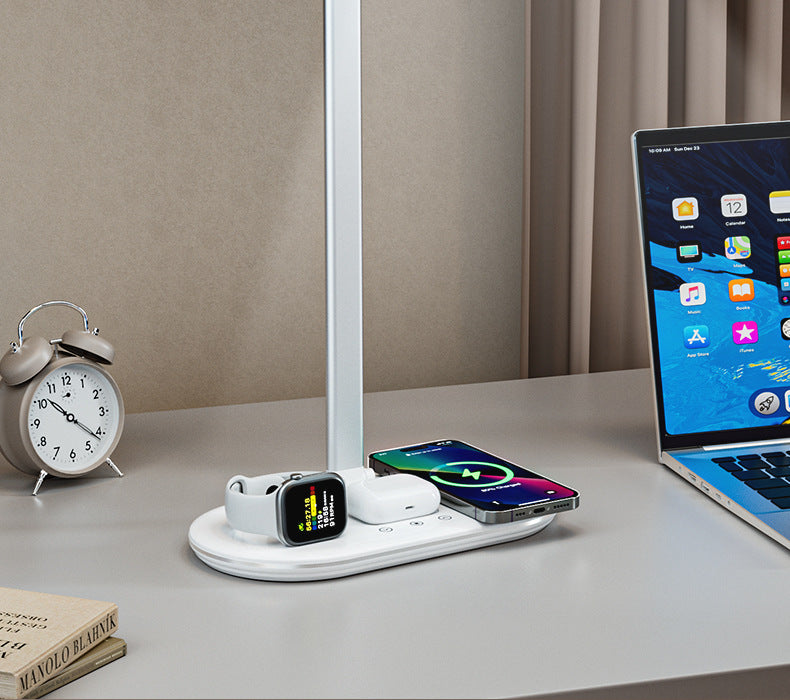 LED Eye protection desk lamp 3-in-1 multifunctional folding desk lamp usb Home bedroom bedside wireless charging night light