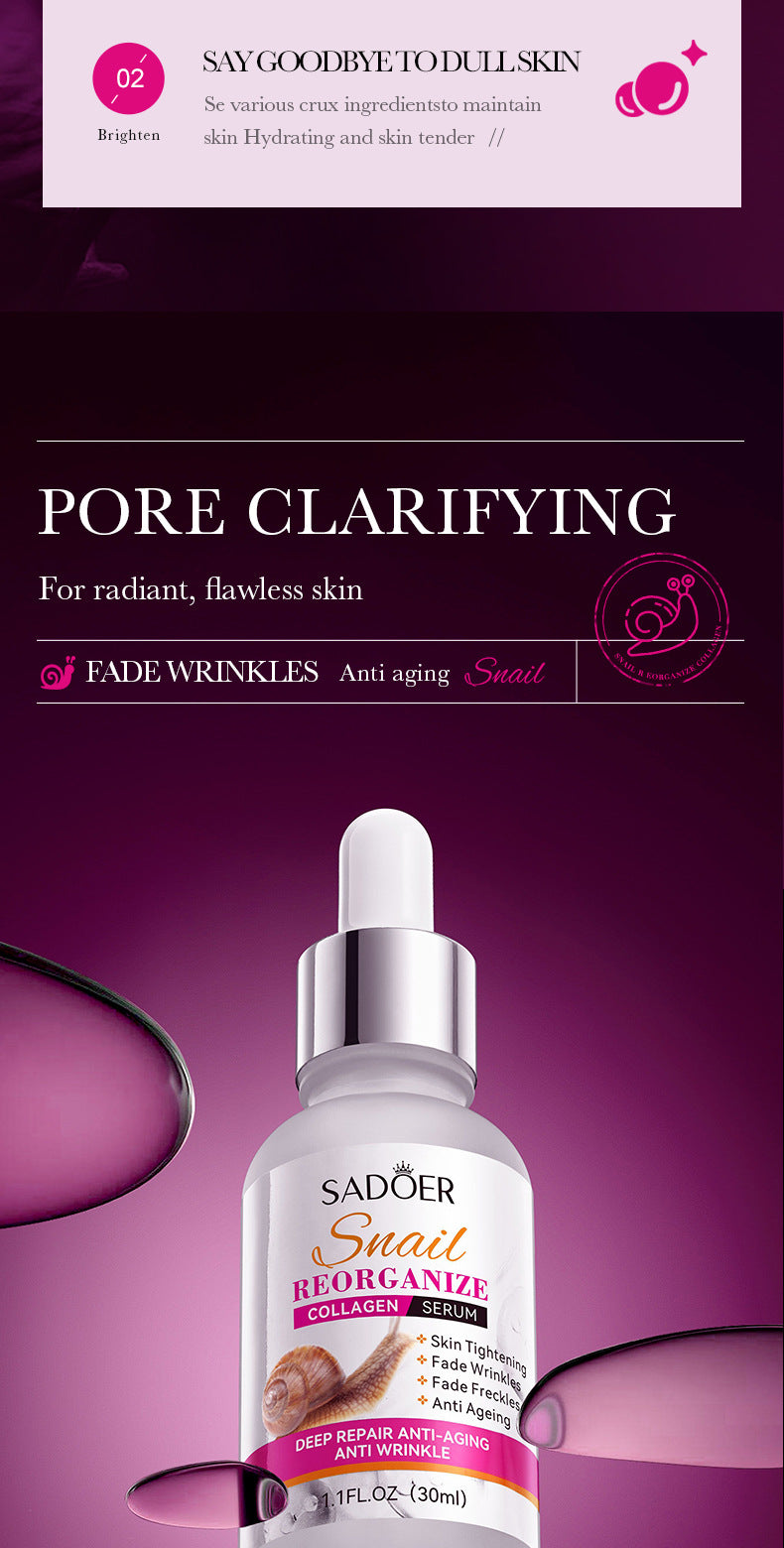 Snail Essence SADOER Collagen Delicate Moisturizing Hydrating Nourishing Cross-Border Wholesale