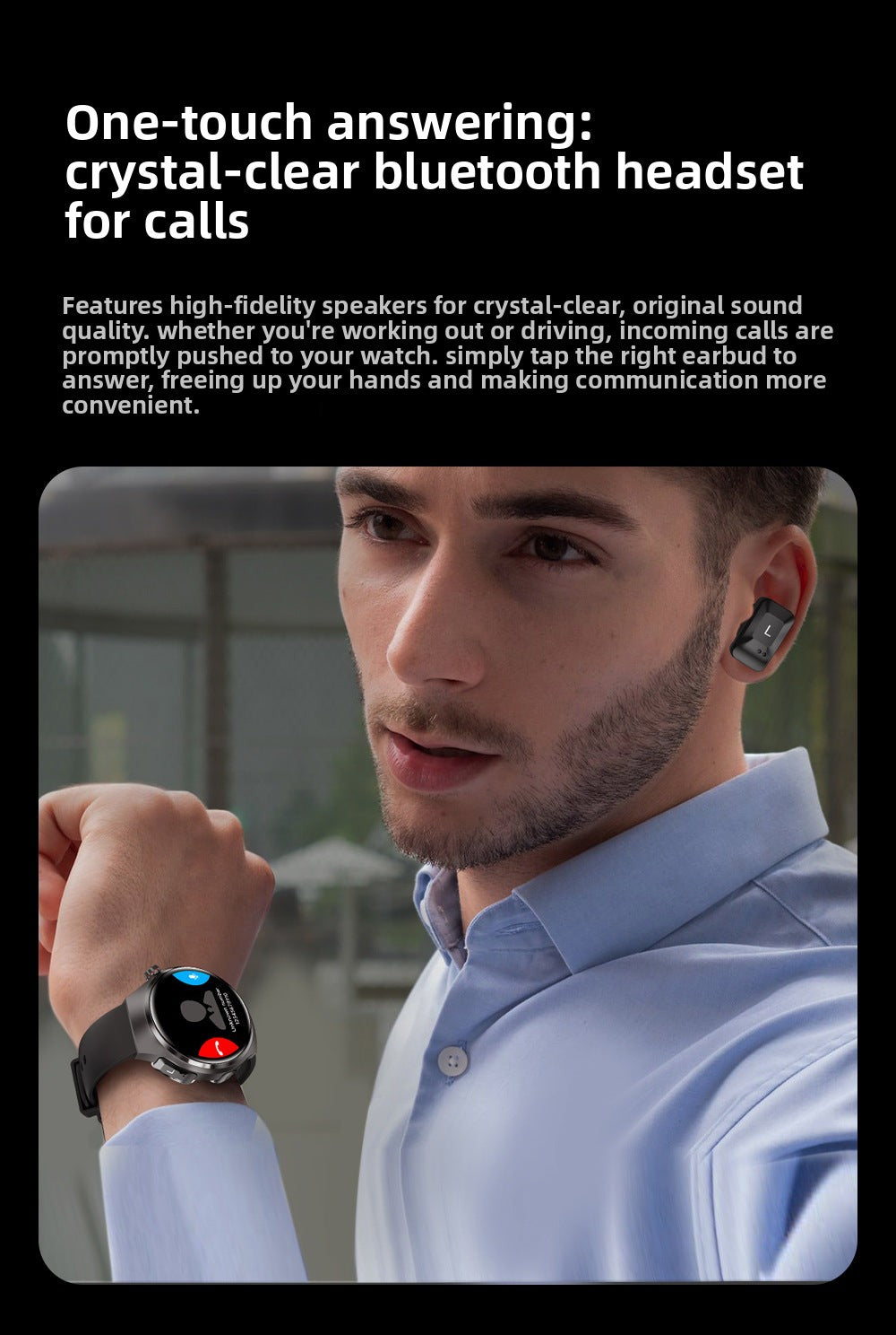 DK56Smart Watch1.52inch Bluetooth Call True Heart Rate Pedometer Sleep Monitoring Hidden Earphones Sports