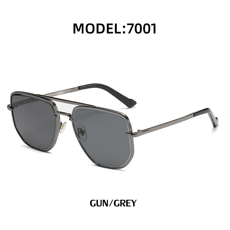 Fashion Double Bridge Sunglasses for Men UV Protection Driving Diamond Cut Edge Sunscreen Sunglasses for Women Wholesale