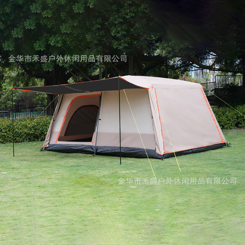 Thickened outdoor tent with two rooms and one living area, sunproof and waterproof3-12Camping Tent
