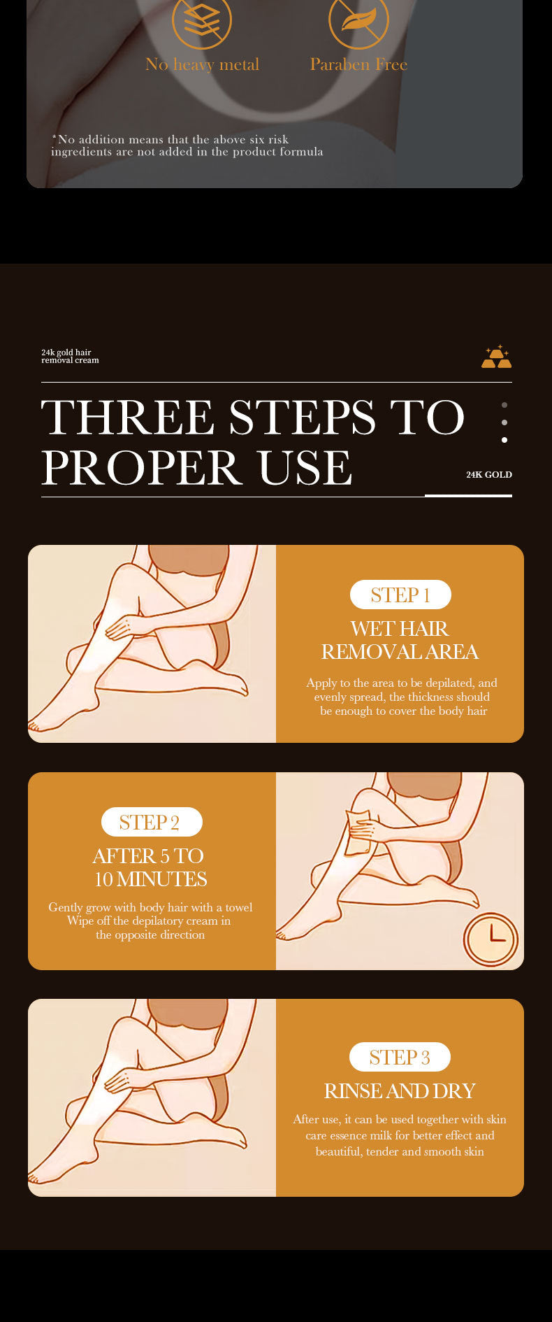 24K Gold Hair Removal Cream ZOZU Non-irritating Hair Removal Cream Wholesale for Cross-Border Trade