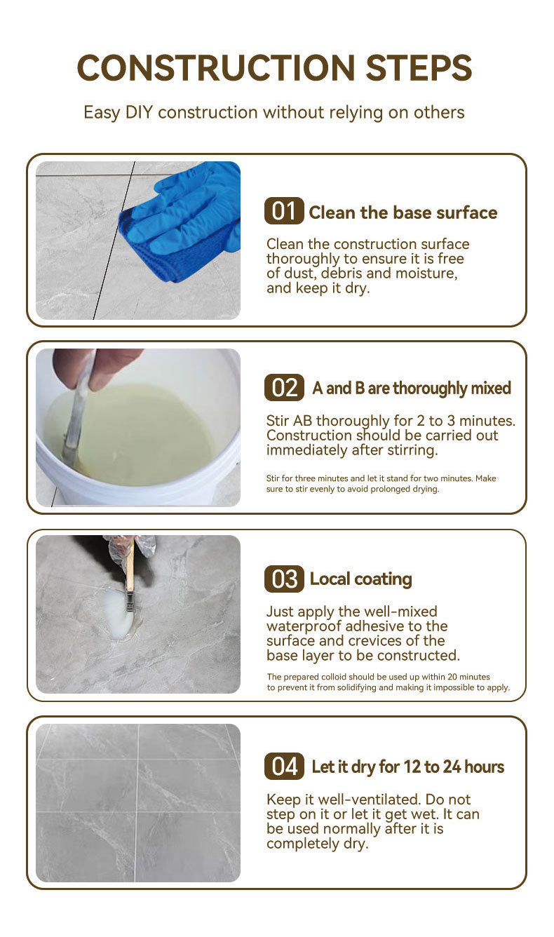 Baolisi Polyurea Transparent Waterproof Adhesive for Roofs, Facades, Tiles, and Bathrooms, Special Leak-Proof Coating