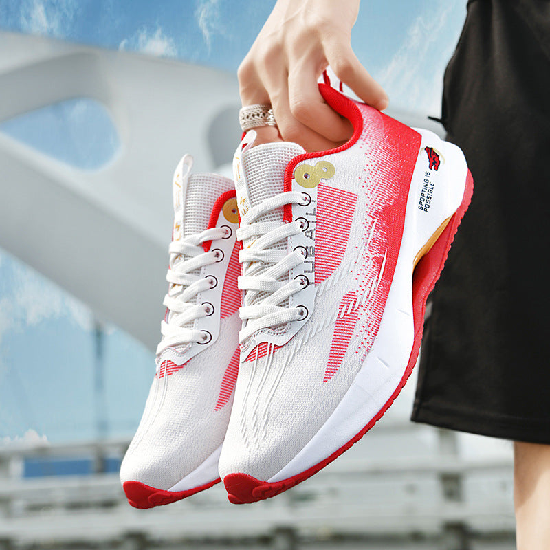 Summer Men's Fashion Breathable Sneakers Student Outdoor Trendy Lace-up Thick-soled Low-top Casual Running Shoes