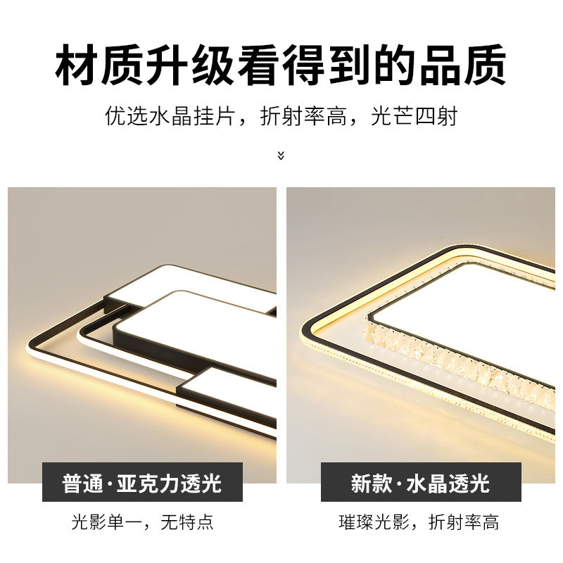 Wholesale Large Living Room Lamp2025New Year's Light Luxury Crystal led Ceiling lamp simple modern elegant bedroom lighting fixture