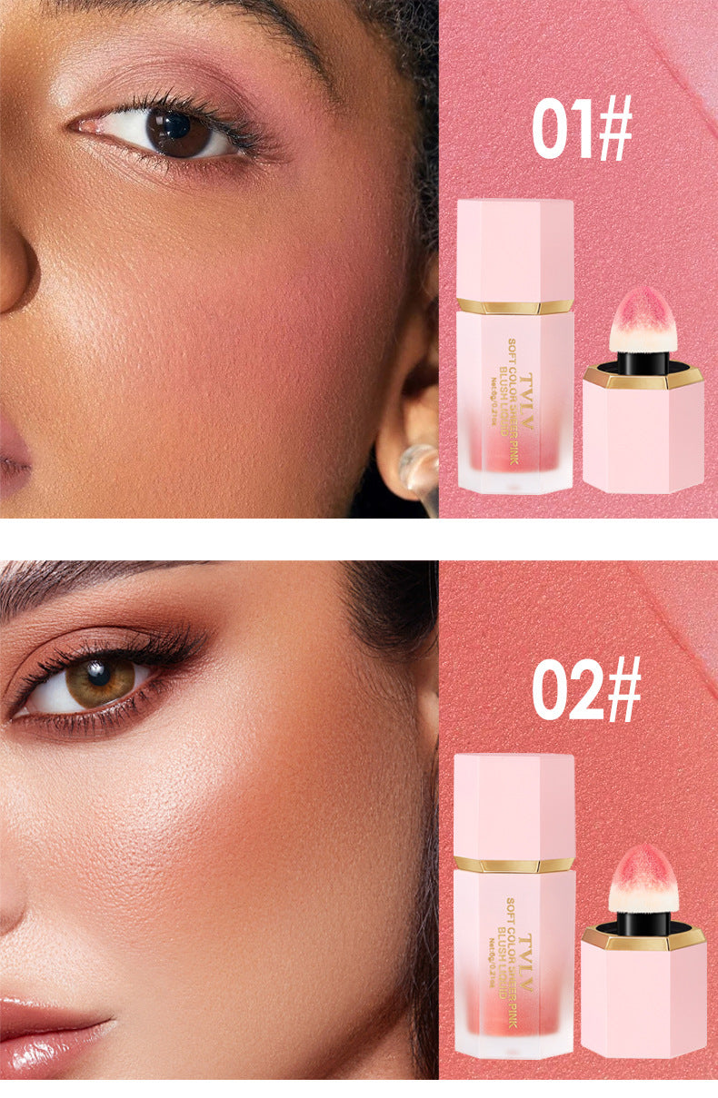 New Product TVLV Liquid Blush Velvet Moisturizing Six-color Lip Glaze Multi-functional Rouge Blush Facial Makeup