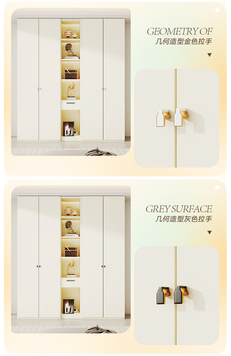 European Pine Board Full-Height Wardrobe3.0/2.8/2.7/2.6/2.5m Mi Light Luxury Bedroom Storage Cabinet