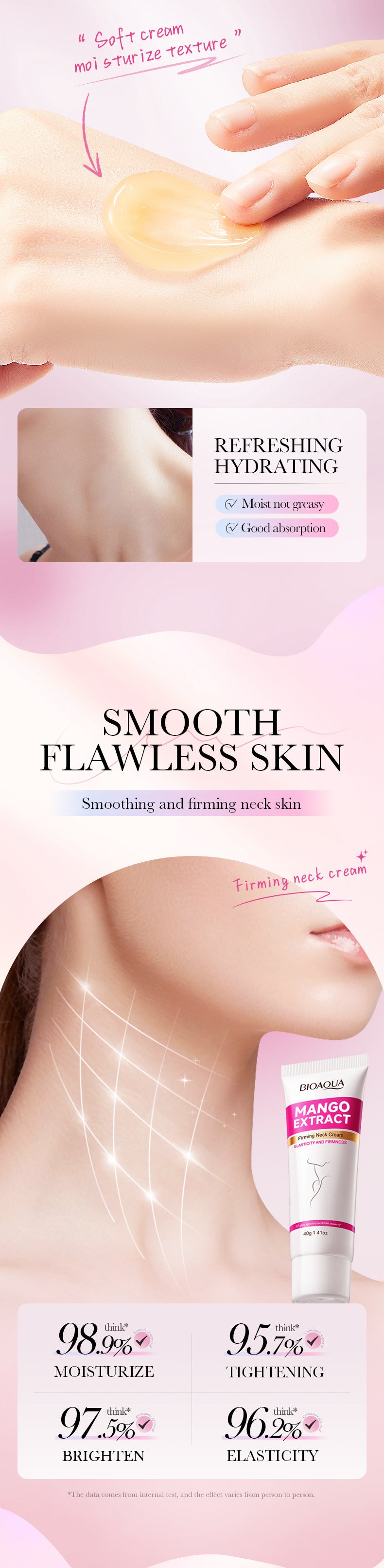 Mango Neck Cream BIOAOUA Firming, Hydrating, Skin-Refining, Fine Line Neck Cream for  Wholesale