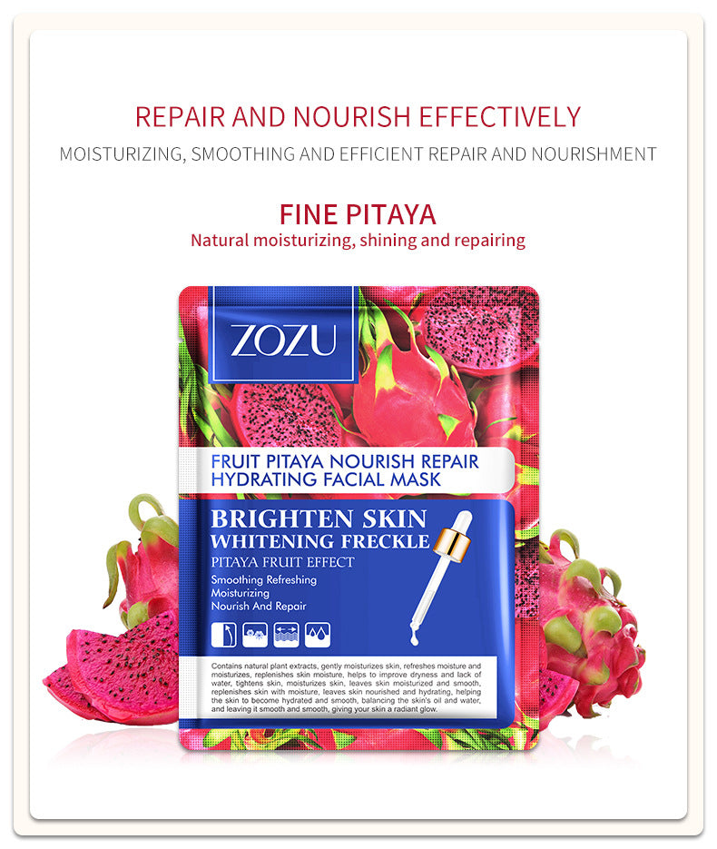 Cross-border Plant and Fruit Face Mask25g  Red Pomegranate Mango Oligopeptide Moisturizing Mask Export Manufacturer Wholesale