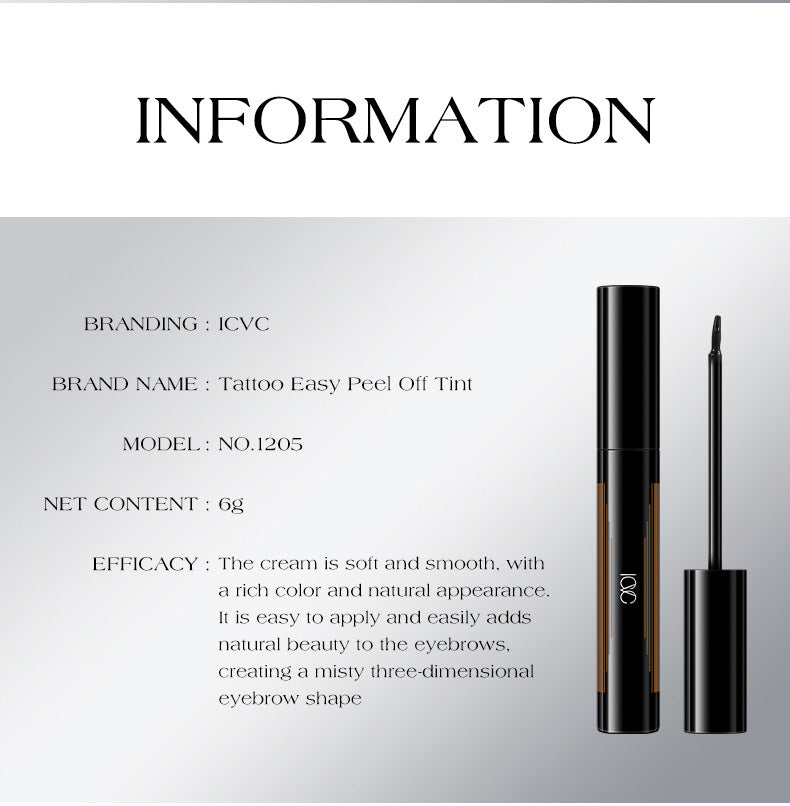 ICVC Non-removable Peel-off Eyebrow Dye Long-lasting Waterproof6g Non-smudging Daily Use Cosmetics