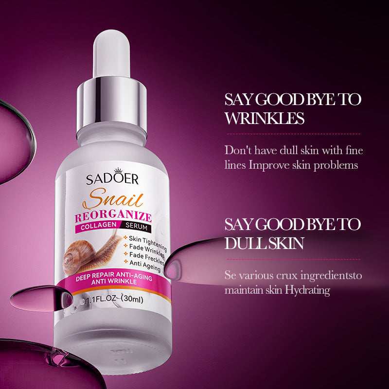 Snail Essence SADOER Collagen Delicate Moisturizing Hydrating Nourishing Cross-Border Wholesale