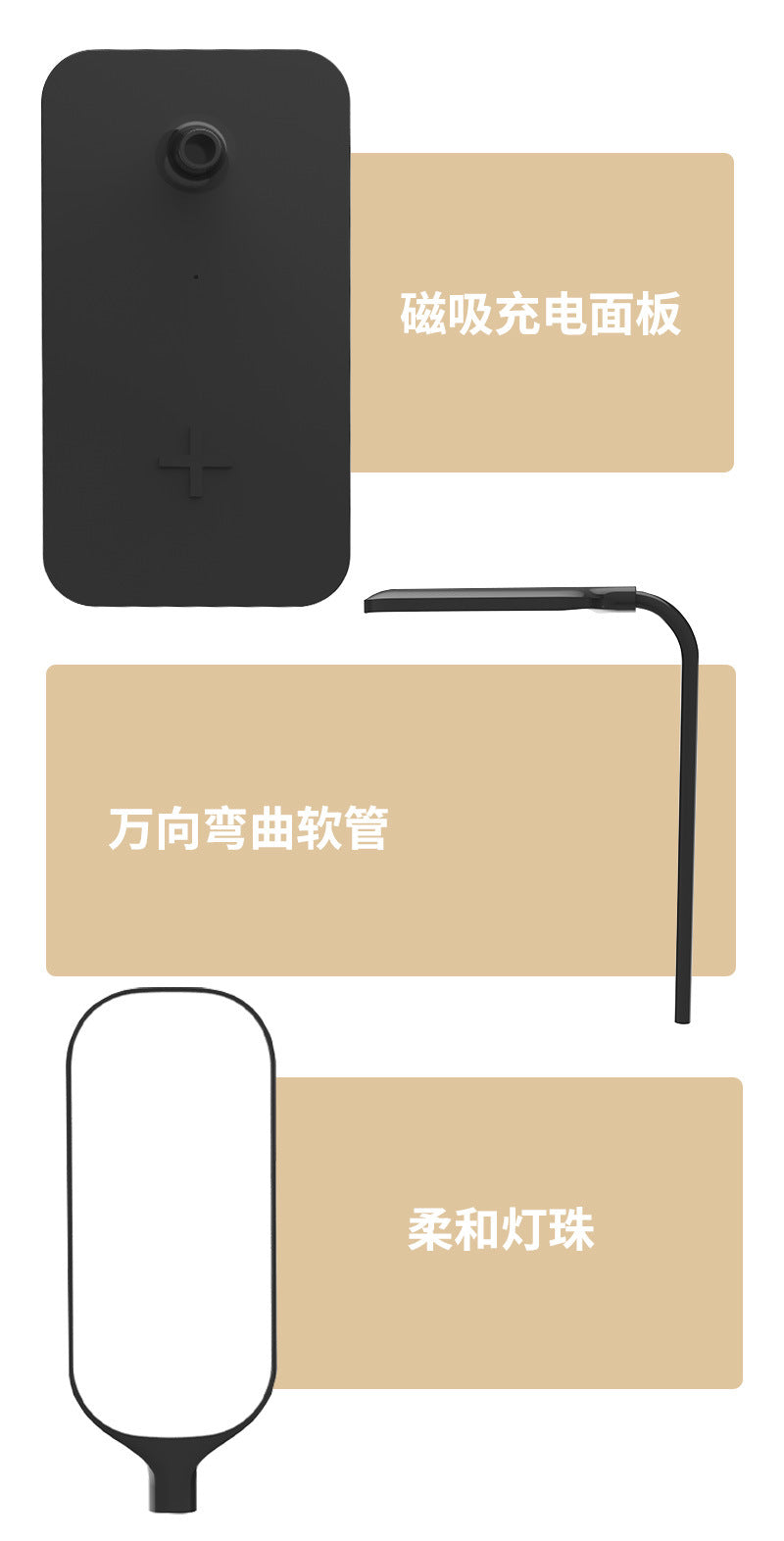 Desk Lamp for Students, Eye Protection Desk Lamp, Bedroom Bedside Lamp, Wireless Charging Desk Lamp, Foldable led Learning Table Lamp