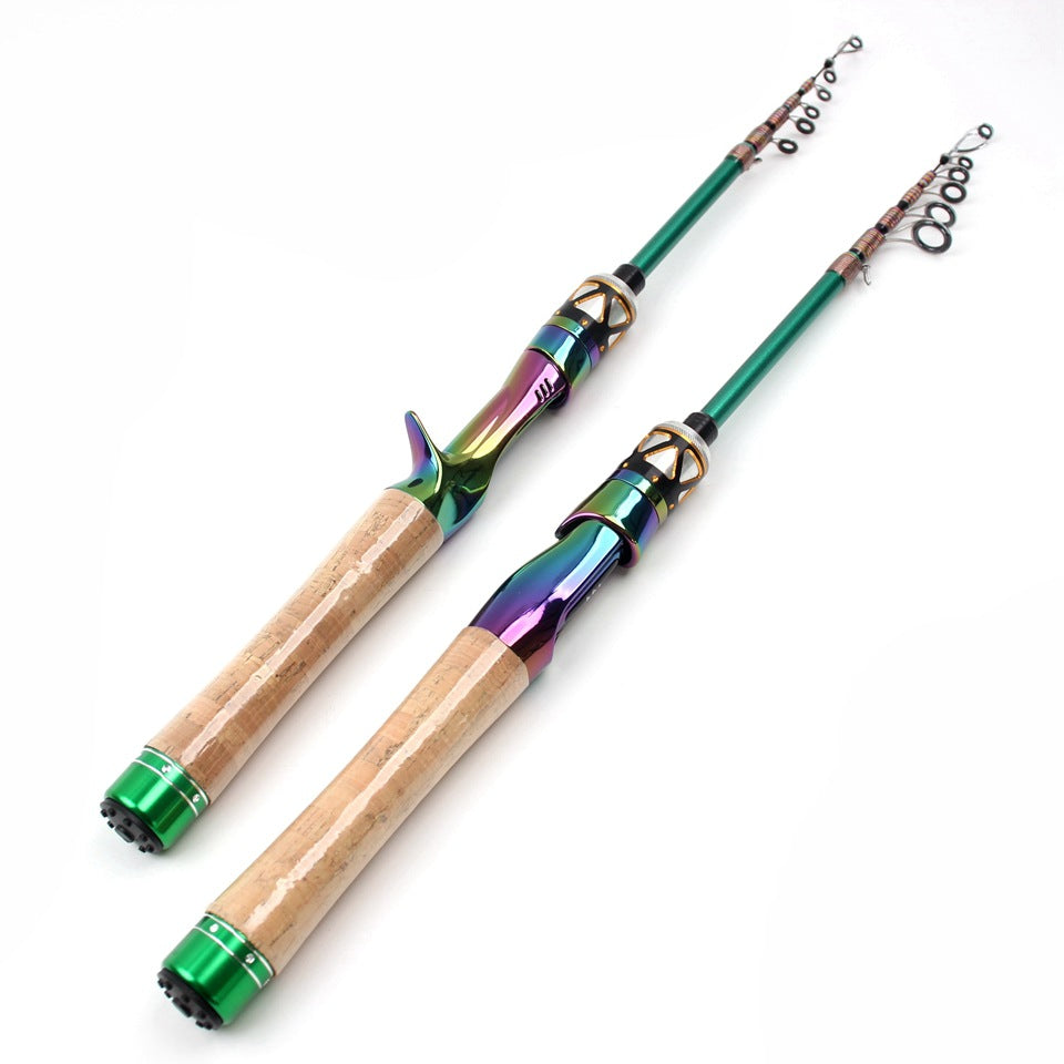 Ultra-short Carbon Fiber Shrink UL Portable Lure Rod Electroplated Telescopic Stream Lure Rod