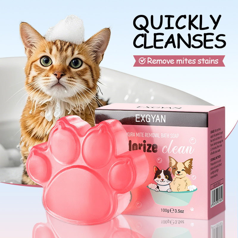 Pet Sakura Cleansing Soap EXGYAN Cleaning Pet Hair Handmade Soap Cross-Border Wholesale