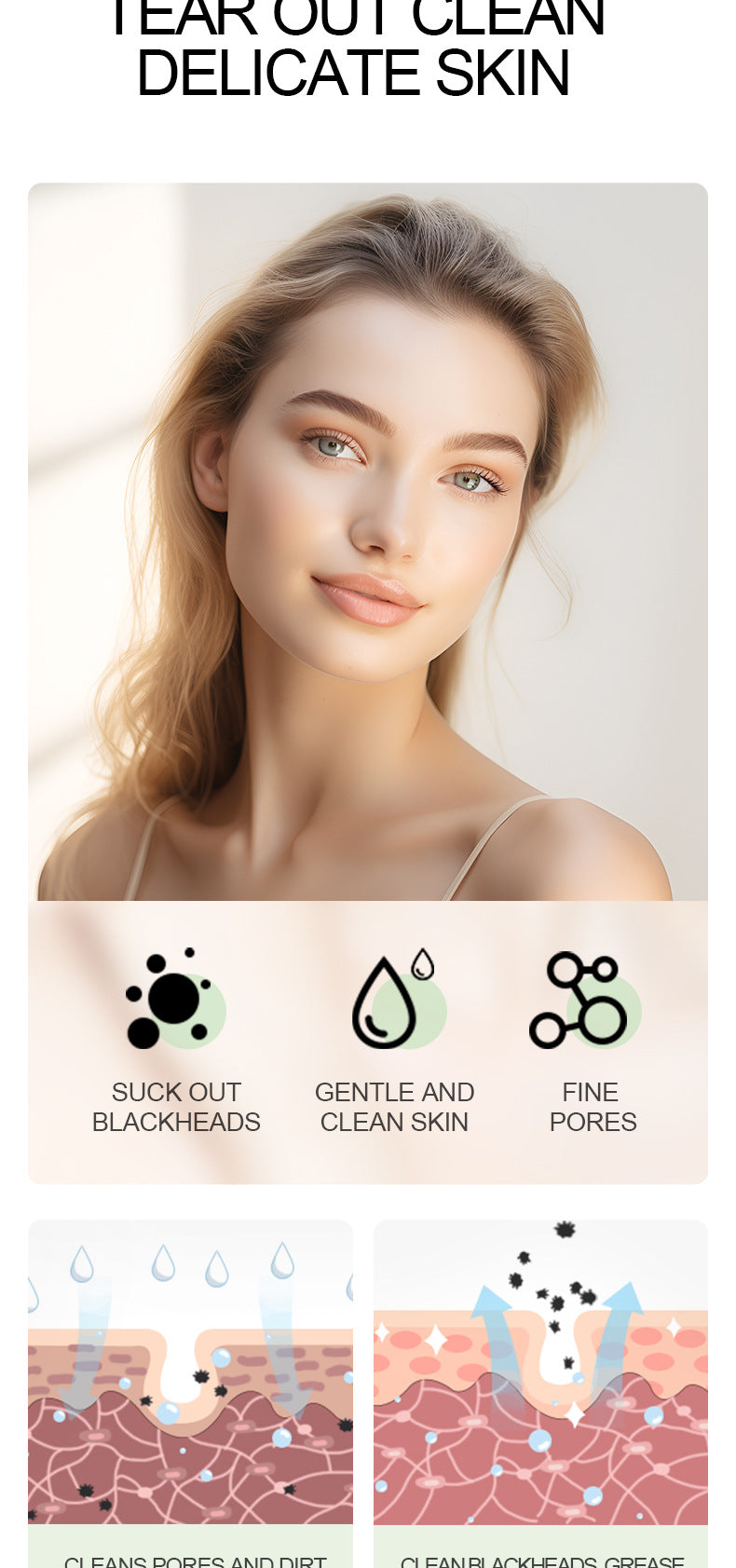 Full English Nose Strips Pack SADOER Bamboo Charcoal Blackhead Absorbing Nose Mask Patch T District Nursing  Foreign Trade Wholesale