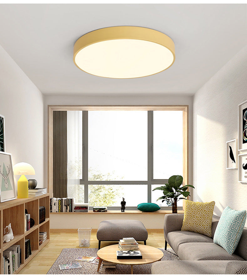 Macarons led Ceiling Light Round Modern Minimalist Bedroom Light Iron Art Ultra-thin Living Room Light Home Balcony Light