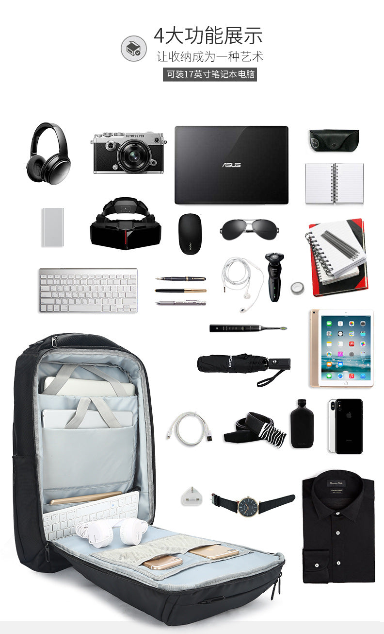 ozuko New business backpack for men, outdoor multifunctional travel bag, waterproof1715-inch Laptop Backpack