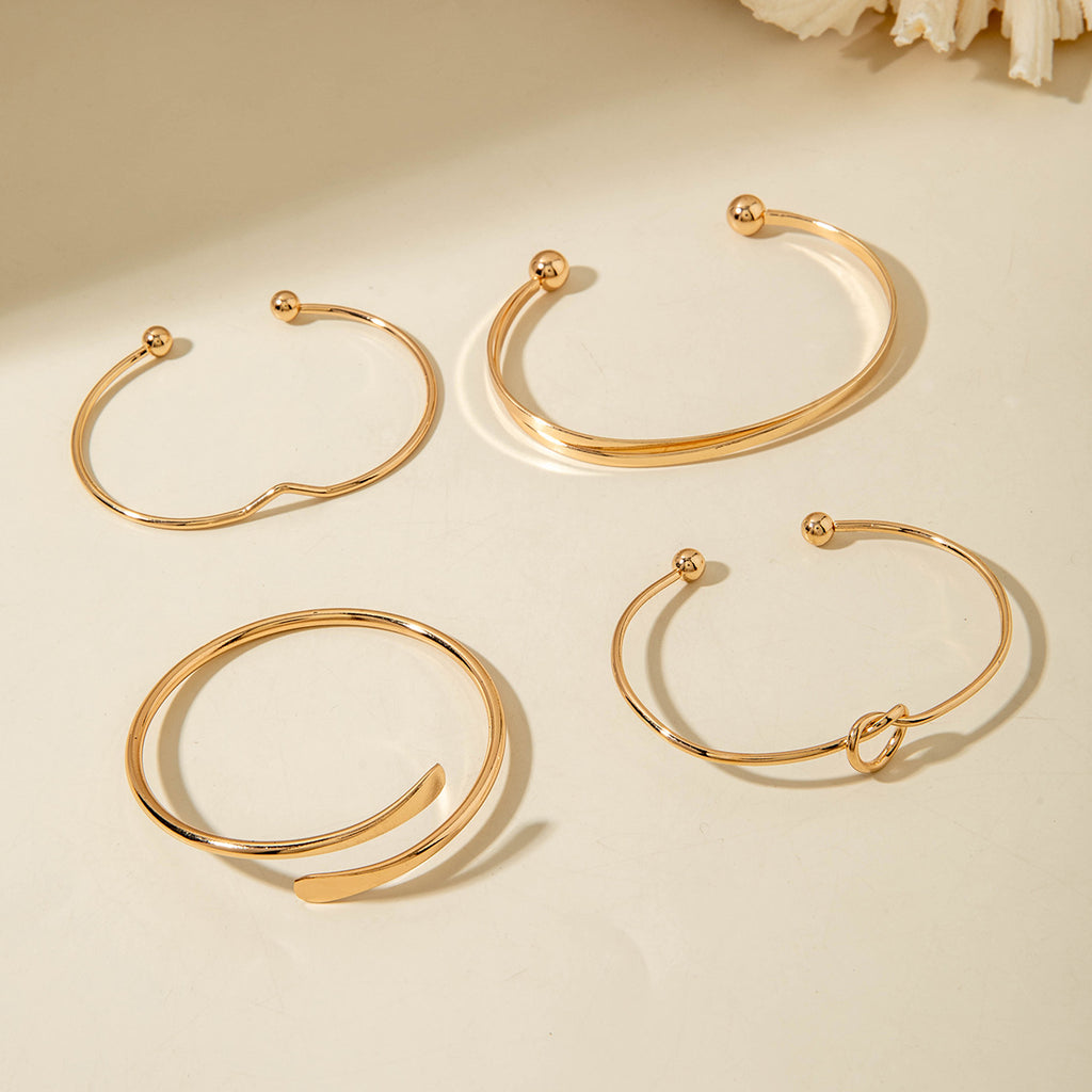 European and American Ornament Stackable Round Imitation Pearl Smooth Open Bracelet Fashion Jewelry Bracelet Wholesale