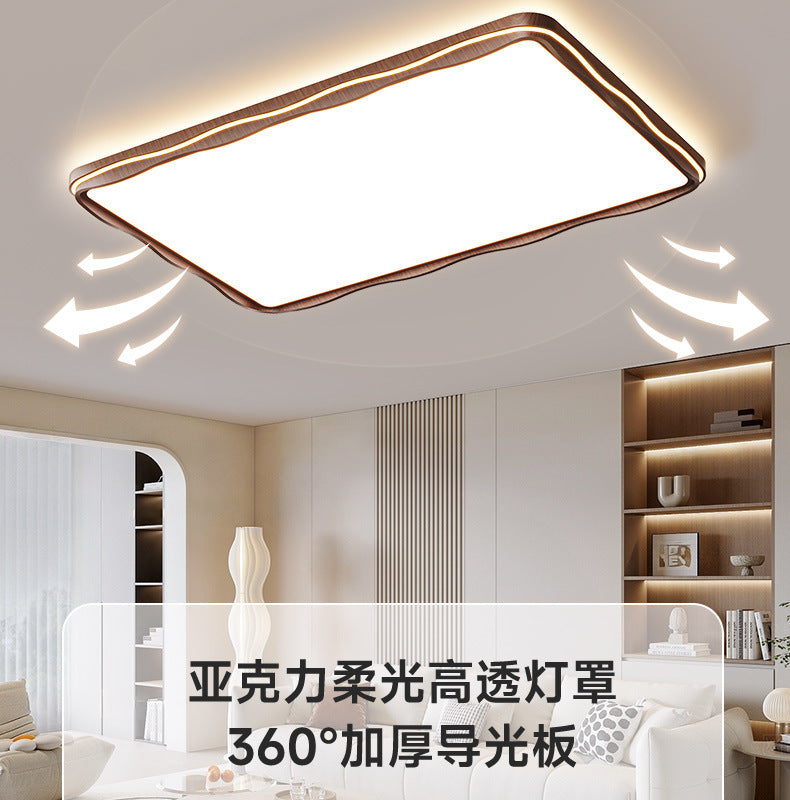 Living Room Main Light New Chinese Style Mid-century Elegant Zhongshan Lighting Whole House2025New Walnut Ceiling Light