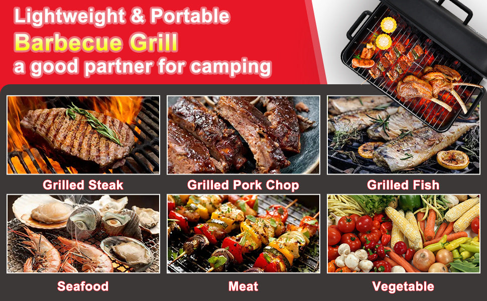 Outdoor Camping BBQ Stove, Portable Stove for Tea Brewing and Barbecue, Camping Stove, Household BBQ Rack Accessories