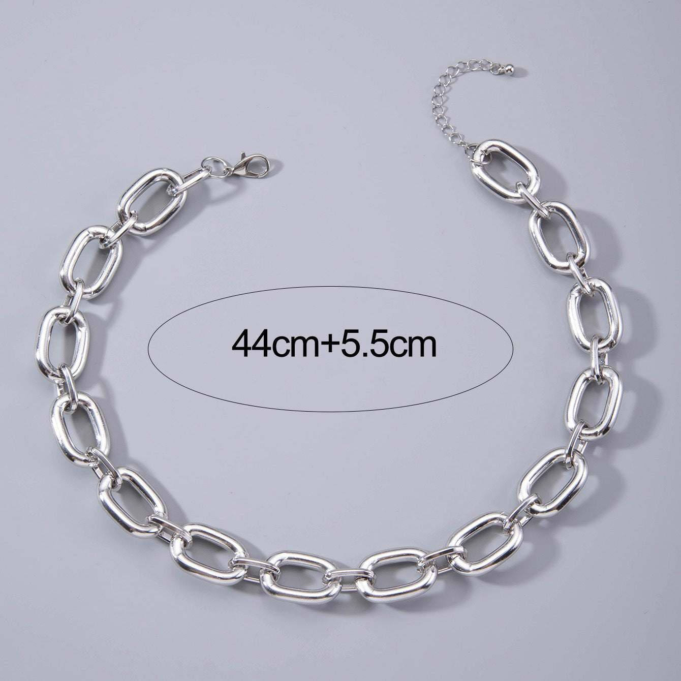 European and American Ornament Fashion Hip-Hop Short Thick Chain Geometric Necklace Metal Exaggerated Necklace