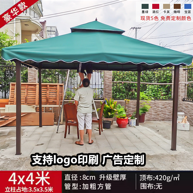 Outdoor Sunshade Canopy Rain Shelter Courtyard Garden Villa Four-legged Pavilion Advertising Event Large Roman Tent Umbrella Wholesale