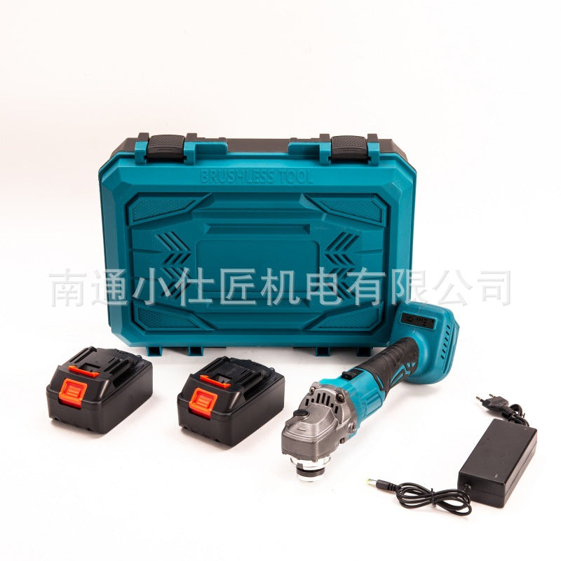 One Battery One Charger Plastic Box Angle Grinder Cross-Border Foreign Trade Amazon Model Handheld Brushless High-Power Angle Grinder Dropshipping