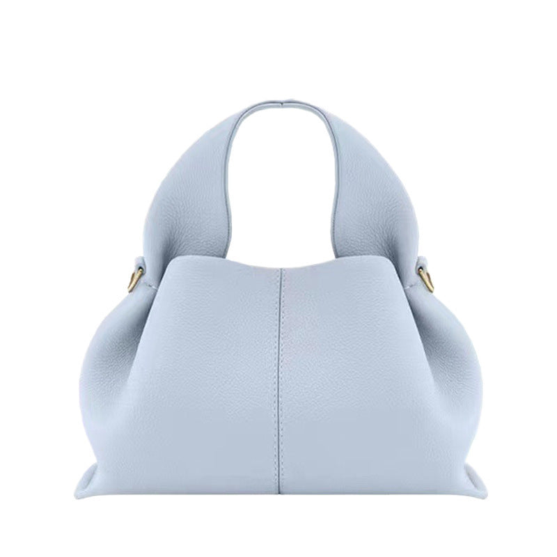 pole Cloud Handbag Genuine Leather Light Luxury French Niche Versatile Dumpling Bag European and American Retro High-Quality Texture Crossbody Bag