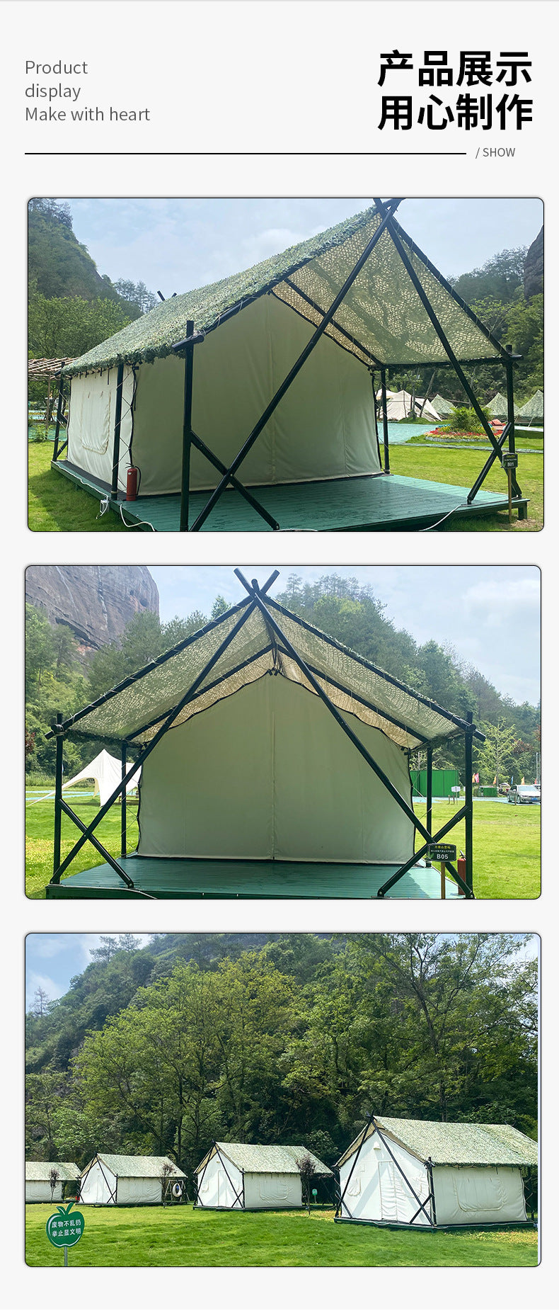 Outdoor Luxury Tent Style Nomadic Tent Hotel High-End Homestay Tent Camping Family Gathering Luxury Hotel Tent