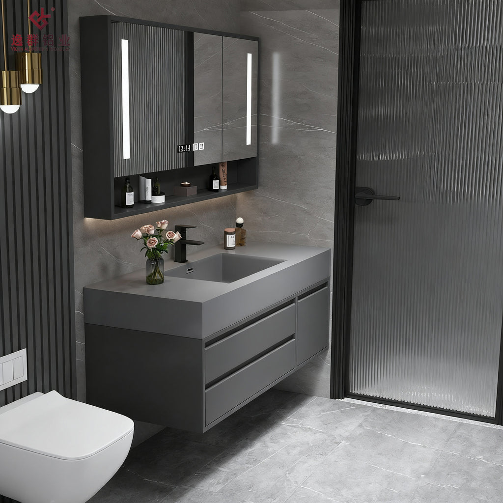 Custom Aluminum Bathroom Cabinet Integrated Smart Laundry Sink Wash Basin Bathroom Wash Basin