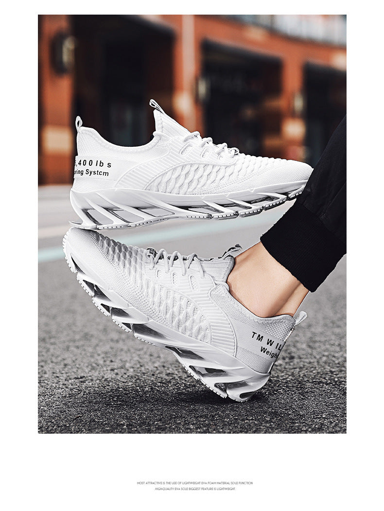 2025Summer New Men's Shoes Non-Slip Blade Shoes Men's Running Shoes Breathable Flyknit Mesh Shoes Sports Casual Shoes