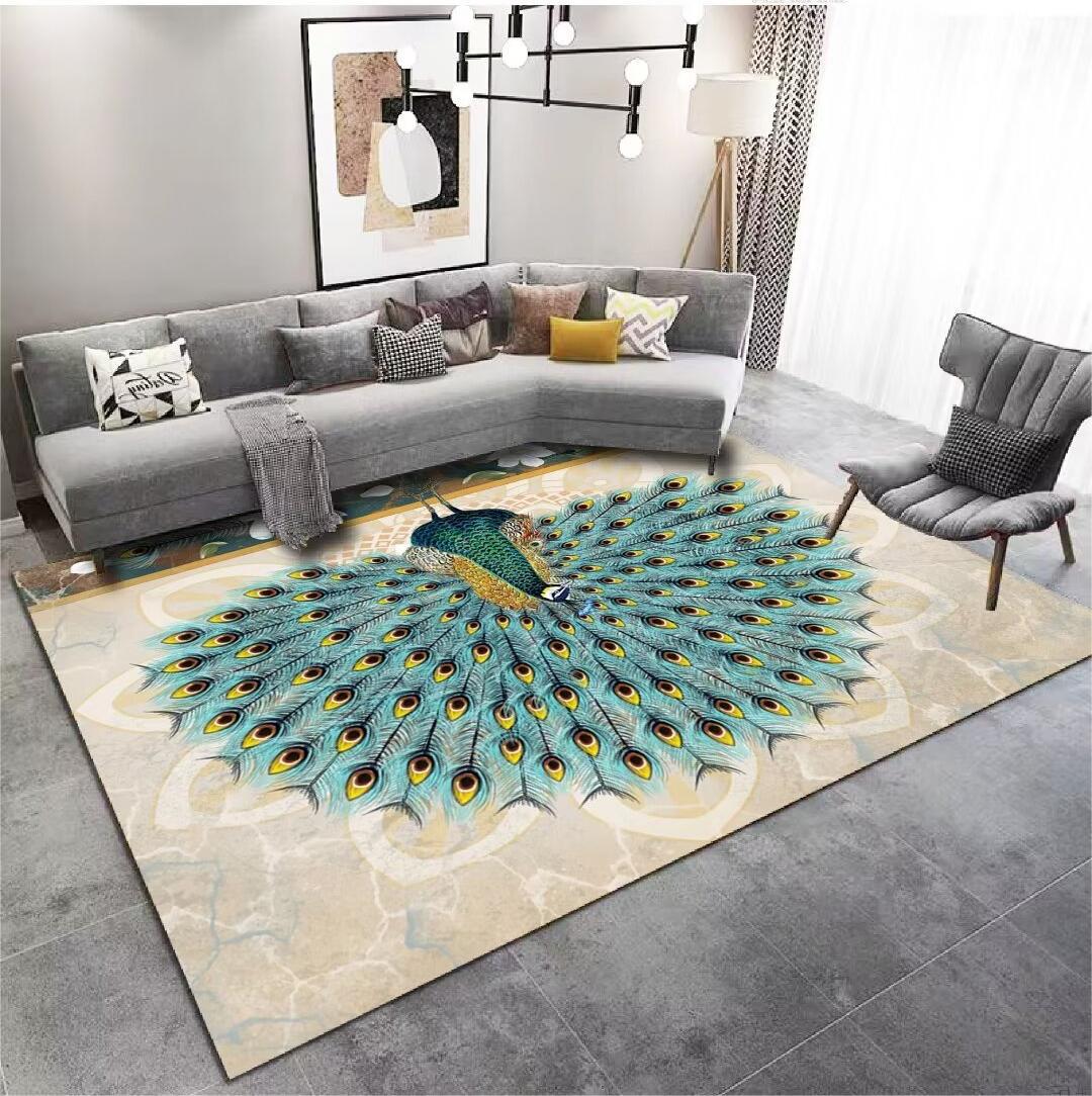 Carpet for Living Room, Stain-Resistant, Easy to Clean, Light Luxury Sofa Coffee Table Rug, Household Crystal Velvet Bedside Non-Slip Bedside Rug Wholesale