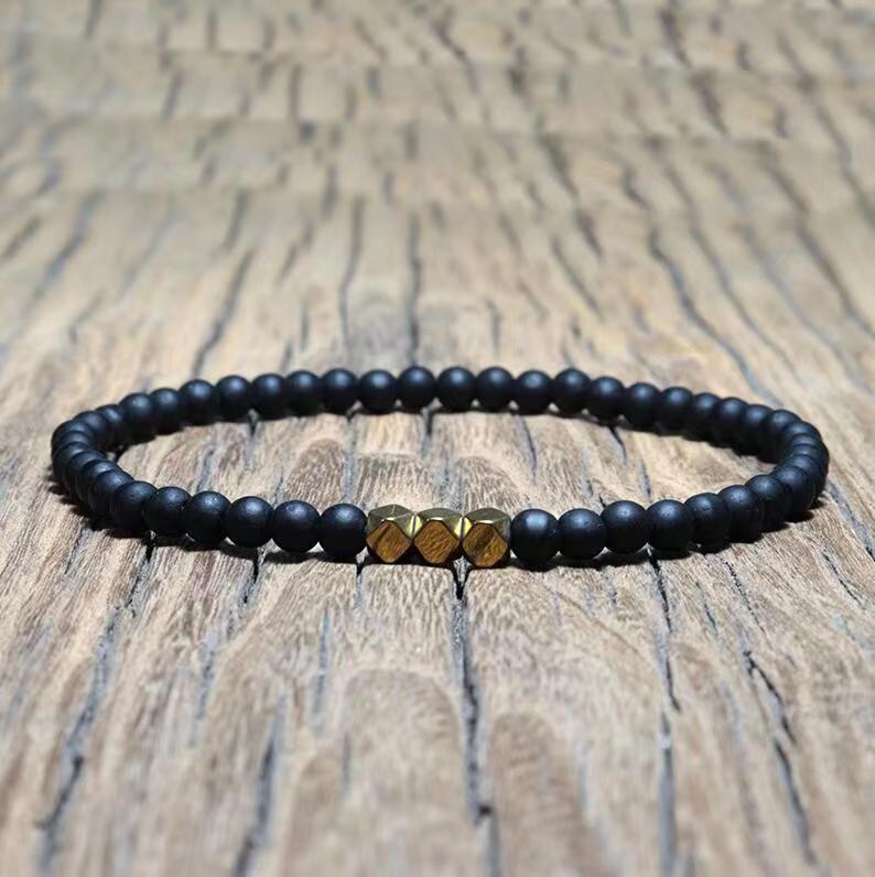 European and American Crystal Bracelet8MM Beaded Natural Stone White Pine Malachite Colorful Elastic Bracelet