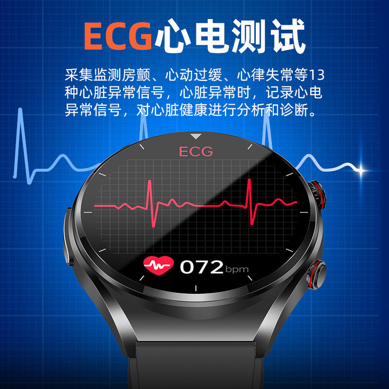 e09Smart Watch Call Reminder Music Playback Voice Assistant Blood Sugar Blood Oxygen Blood Pressure Body Temperature Watch