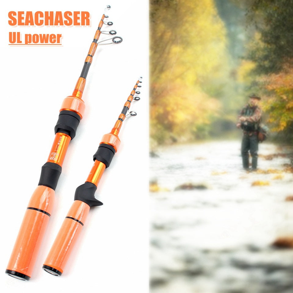 Scaling UL Orange Lure Fishing Rod for Bass Carbon Portable Lure Rod Lightweight and Soft Universal Small Fish Fishing Rod