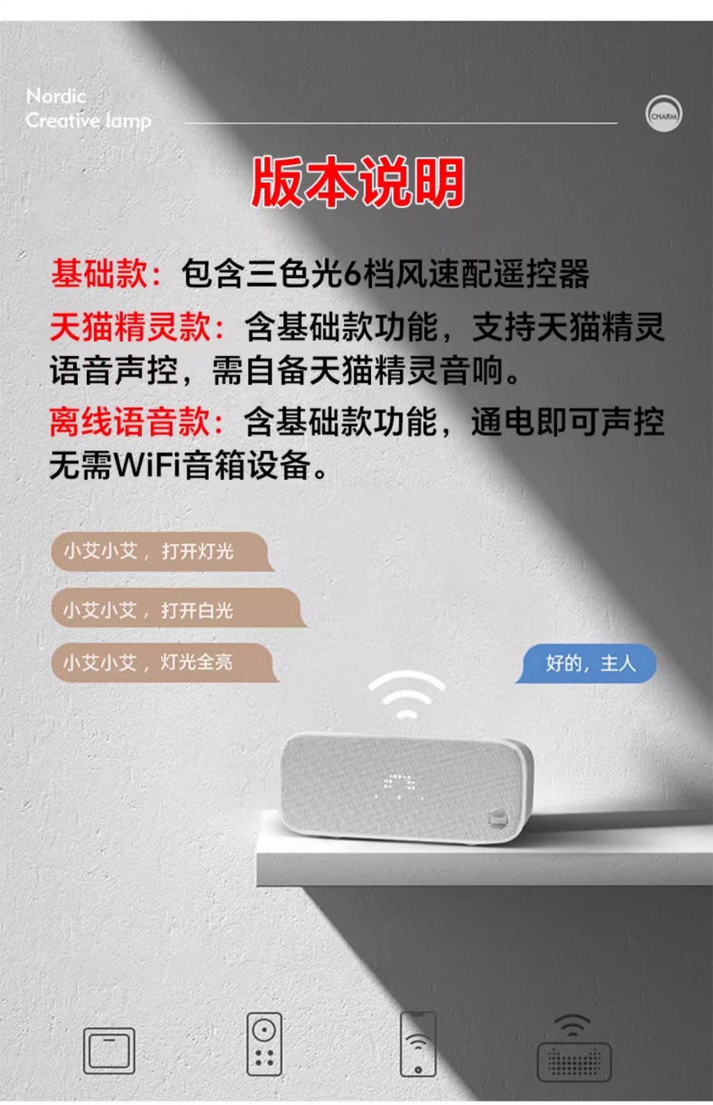 Shaking Head Fan Light Bedroom Ceiling New Ultra-Thin Cloud Light Children's Room Light360Eye Protection Smart Ceiling Fan Light