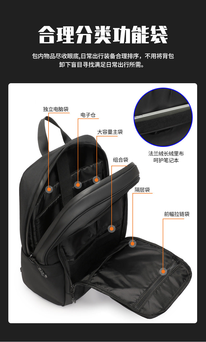 ozuko Business Backpack Men's Large Capacity Computer Backpack Outdoor Waterproof Travel Backpack Backpack