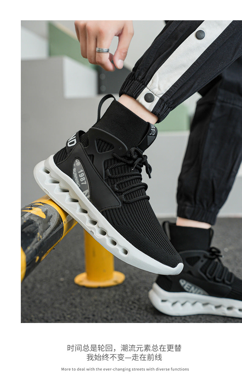 Autumn Winter New Large Size Men's Casual Shoes Youth High-top Shoes Blade Sports Shoes Versatile Running Trendy Shoes