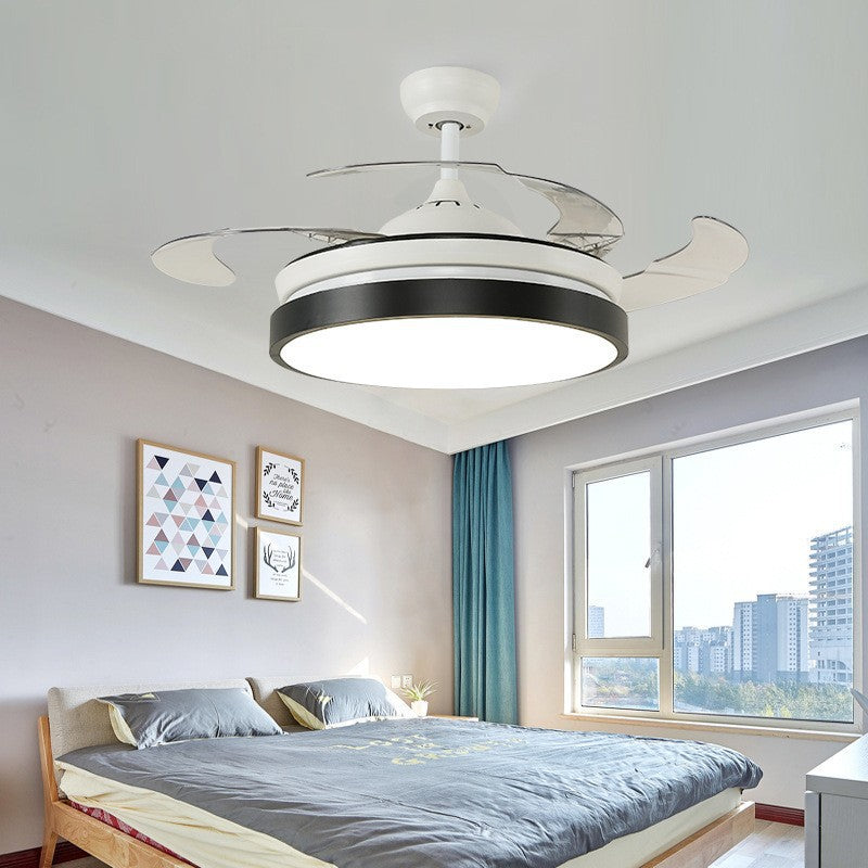 Invisible Fan Light for Home Bedroom Living Room Silent Variable Frequency Electric Fan Light Modern Simple Dining Room Ceiling Fan Light Wholesale